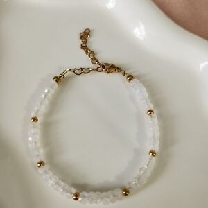 Handmade Faceted Moonstone Bracelet